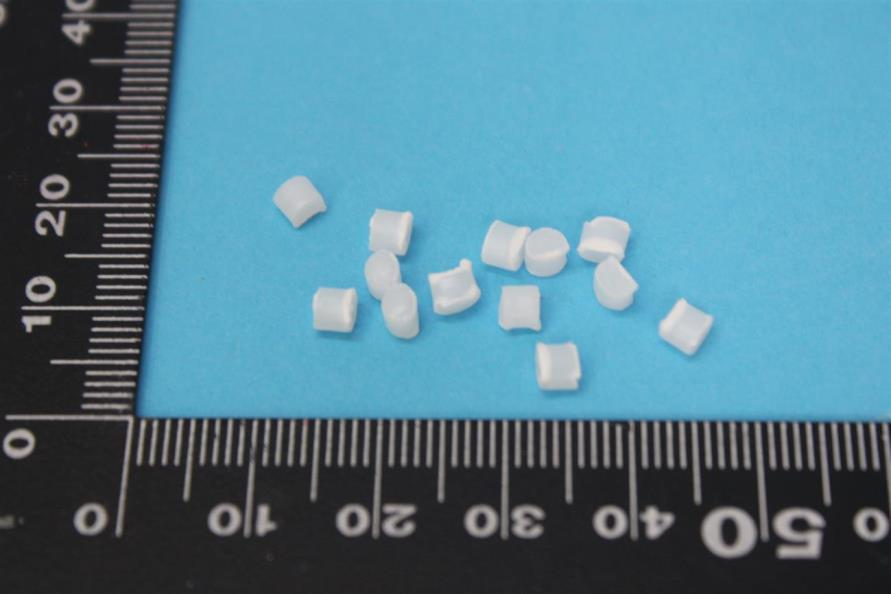 PH-888G sample photo — white solid particles with ruler