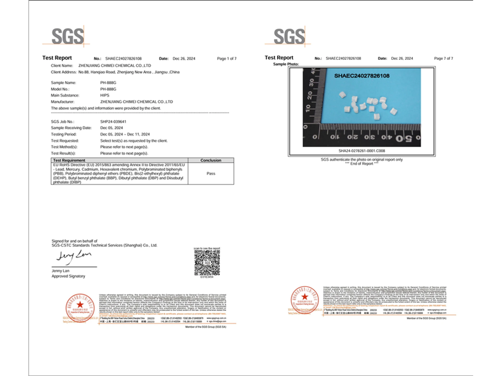 SGS RoHS test report — DEWOPP TiO2 masterbatch passes EU safety and eco-compliance
