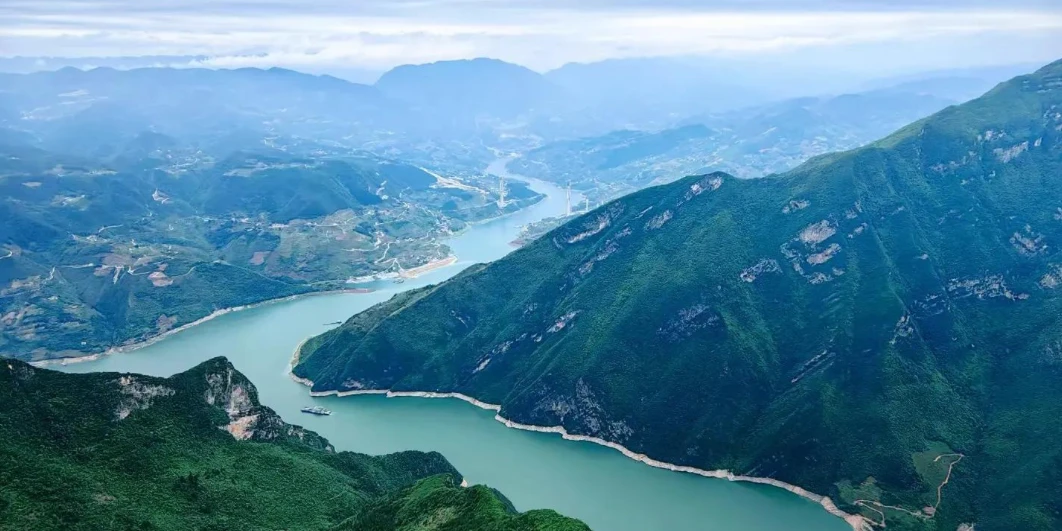 Green mountains and river landscape — environmental stewardship
